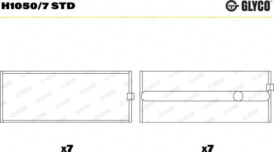 Veivaksellager GLYCO H1050/7 STD