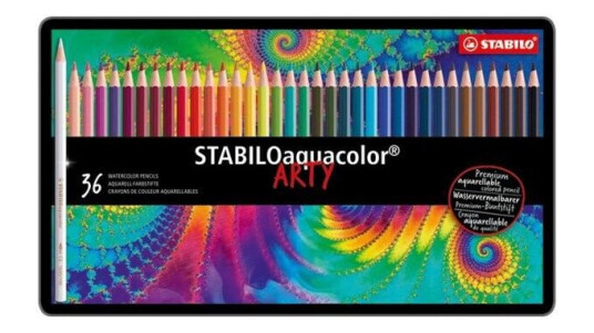 STABILO aquacolor Aquarellable colored pencil metal box of 36 pens