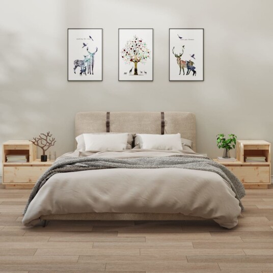 vidaXL Nattbord 2 stk 60x34x51 heltre furu