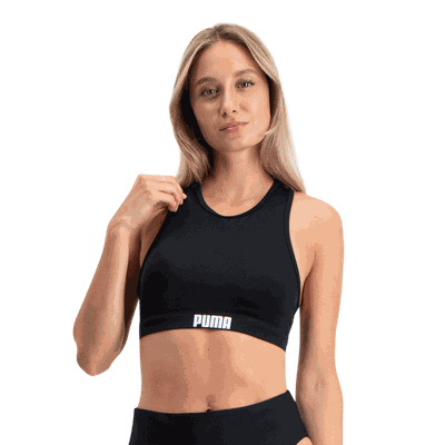 Puma Racerback Swim Top bikinioverdel dame Black L Puma Racerback Swim Top bikinioverdel dame Black L