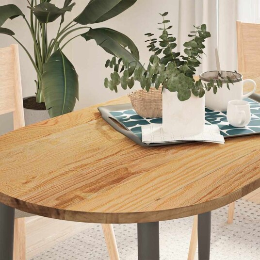 Bordplate lysebrun 120x60x2 cm oval heltre eik