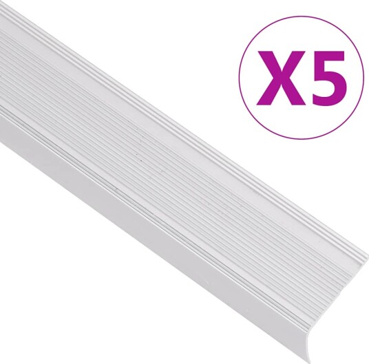 Trappeneser L form 5 stk aluminium 100 cm sølv