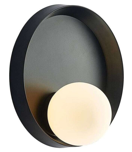Lucande Andelina vegglampe, rund, svart