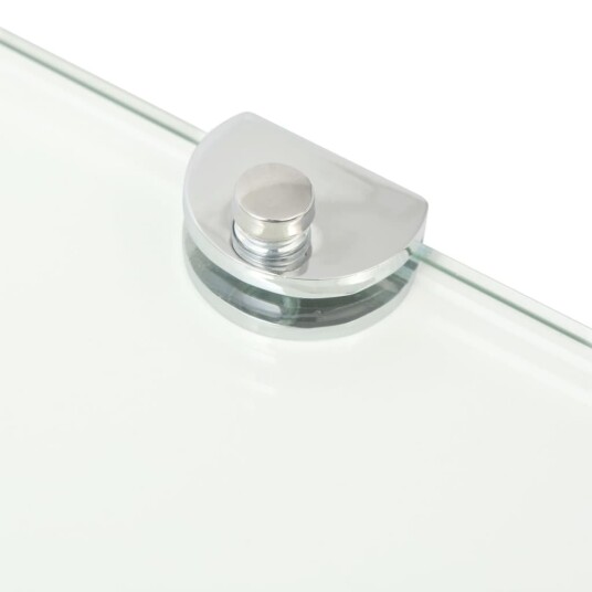 vidaXL Hj?rnehylle med kromst?tter klart glass 25x25 cm vidaXL Hj?rnehylle med kromst?tter klart glass 25x25 cm
