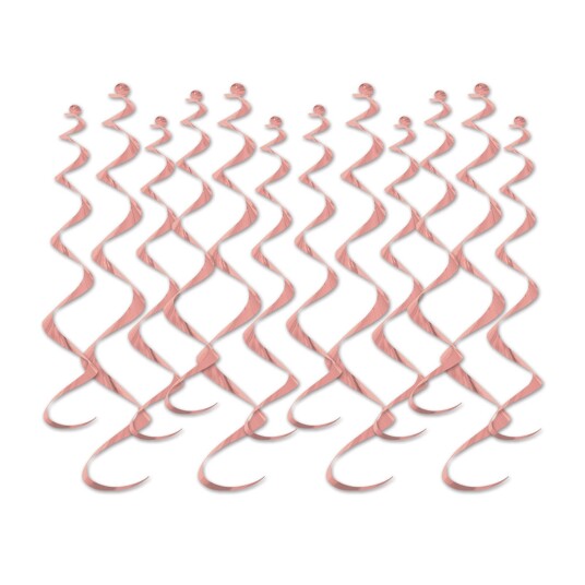 360 Degrees Ltd Swirls Metallic Roségull Hengende Dekorasjon - 12-pakning