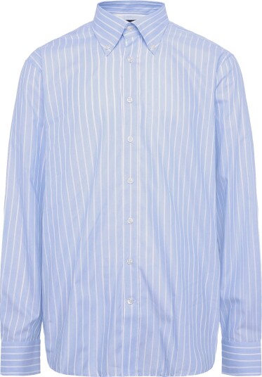 Oscar Jacobson Reg Fit Bd Royal Stripe Shirt OXFORD BLUE 42