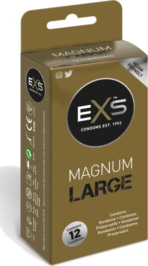 EXS Magnum Large Kondomer 12 stk     - Klar