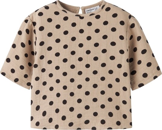 Name It T skjorte NmfNina Sesam Name It 5 år (110) T skjorte Beige Brun Svart