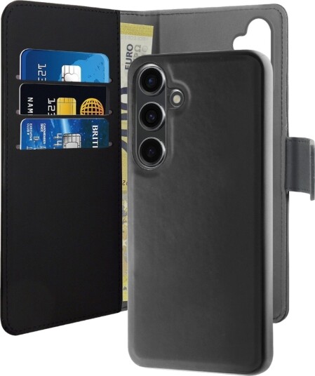 Puro 2-i-1 Lommebokdeksel til Samsung Galaxy S24+ - Økologisk Skinn, Svart