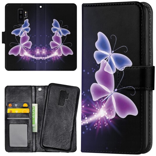 Generic Samsung Galaxy S9 Plus - Lommebok Deksel Lilla Sommerfugler