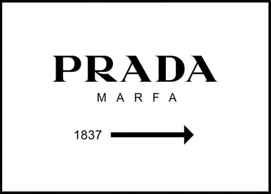 Prada Marfa Minimalist Plakat Plakat / 100x150cm Prada Marfa Minimalist Plakat Plakat / 100x150cm