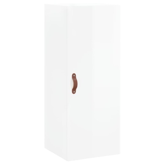 vidaXL Highboard høyglans hvit 34,5x34x180 cm konstruert tre 8720845485054