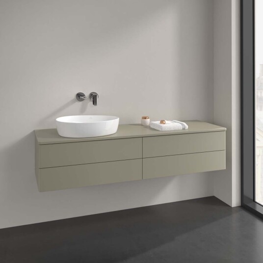 Villeroy & Boch Antao Servantskap med 4 skuffer 160x50x36 cm u/lys Steingrå Matt Villeroy & Boch Antao Servantskap med 4 skuffer 160x50x36 cm u/lys Steingrå Matt
