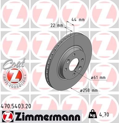 Bremseskive ZIMMERMANN 470.5403.20