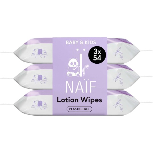 NAÏF Lotion Baby Wipes 3 pack sleeve