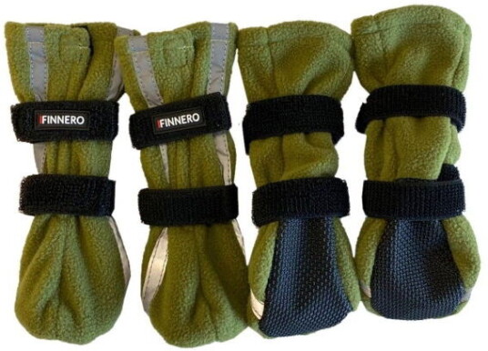 Finnero Halla Fleece Hundesko med Refleks Grønn L