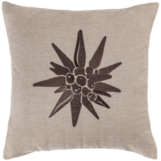 ERWIN M. Dekorativt putetrekk Alpino Flower; 40x40 cm (BxL); Sand