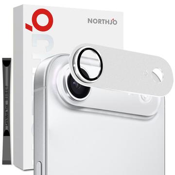 Northjo iPhone Air Full beskyttelse Matt metall og kameralinsebeskytter i herdet glasSølv