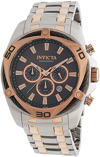 Invicta Herreklokke 34135 Bolt Sort/Rose gulltonet stål Ø50 mm Invicta Herreklokke 34135 Bolt Sort/Rose gulltonet stål Ø50 mm