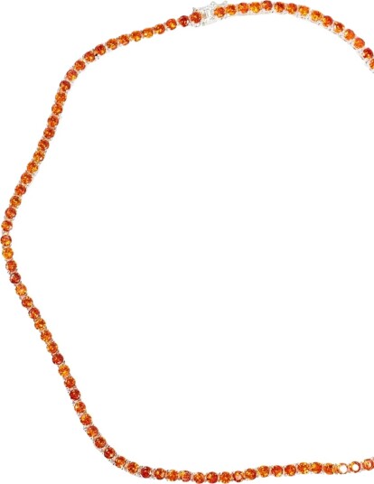 Who Is She Gem Diamond Chain Smykke Oransje  female