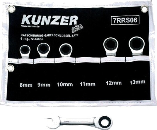 KUNZER 7RRS06 Kombinasjonsnøkkelsett med skralle