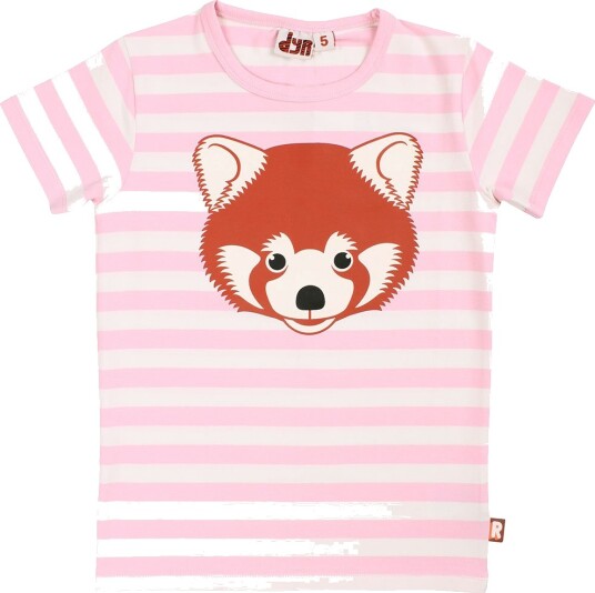 DYR T skjorte AnimalGrowl Pastel Pink/Chalk Red Panda DYR 2 år (92) T skjorte Hvit Rosa