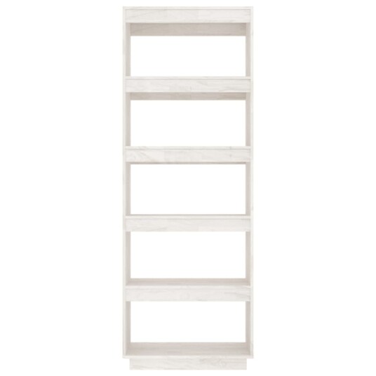 vidaXL Bokhylle/romdeler hvit 60x35x167 cm heltre furu