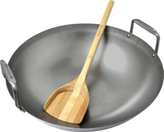 Big Green Egg Wokpanne med palett i bambus Big Green Egg Wokpanne med palett i bambus