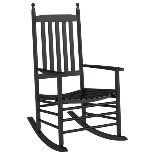 Gyngestol med sammenleggbart bord svart heltre poppeltre 3281255