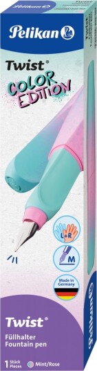 Pelikan 826167, Mintfarge, Rose, Patronpåfyllingssystem, Blå, Rustfritt Stål, Ambidextrous, 1 Stk