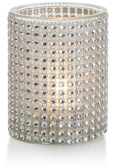 Telysglass m/strass H:10 Ø:8 cm
