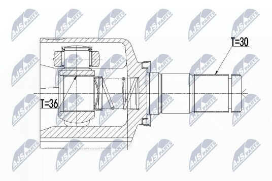 Nty Drivknute drivaksel NTY NPW RE 092