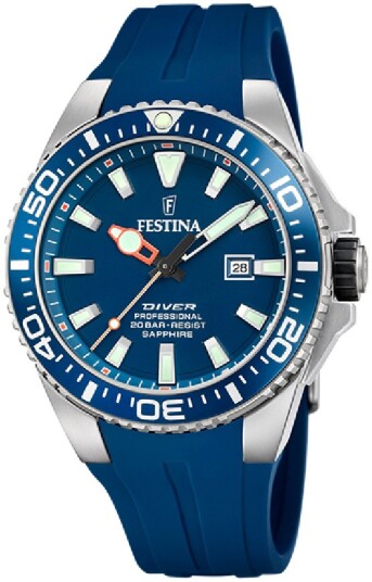 Festina Herreklokke F20664 1 The Original Diver Blå/Gummi Ø45.7 mm