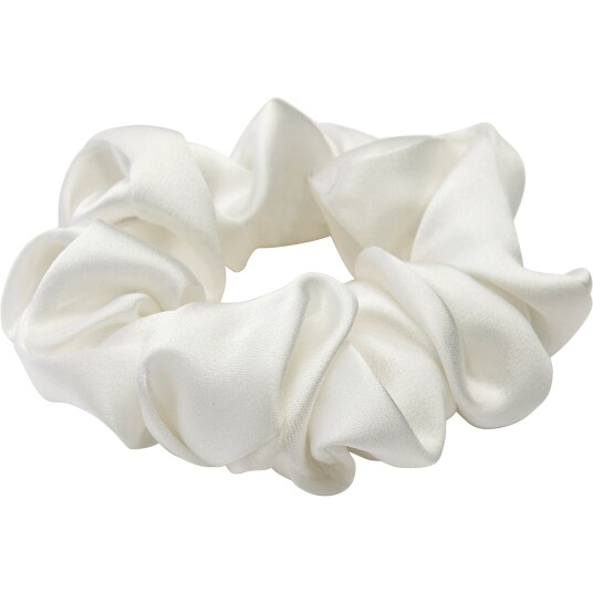 Lenoites Mulberry Silk Scrunchie White Lenoites Mulberry Silk Scrunchie White