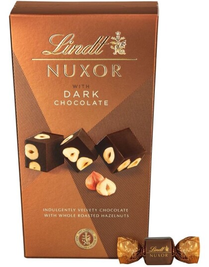 Lindt Nuxor Mørk Sjokolade med Ristede Hasselnøttbiter 150 gram