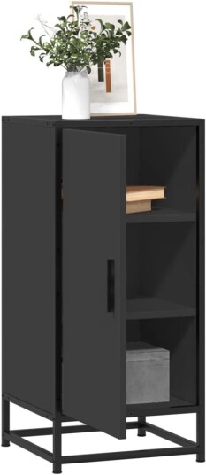 Skjenk svart 35,5x35x76 cm konstruert tre og metall 8721102839986