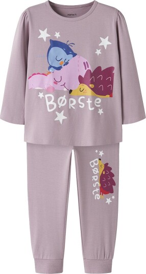 Name It Pysjamas - 2 Deler - Pensel - NmfAba - Mauve Skygger - Name It - 1½ år (86) - 2-delt nattøy Beige Rosa