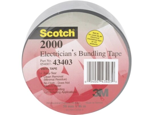 3M Scotch 2000 Lysegrå Gaffatape 50 mm x 46 m, 0,15 mm 3M Scotch 2000 Lysegrå Gaffatape 50 mm x 46 m, 0,15 mm