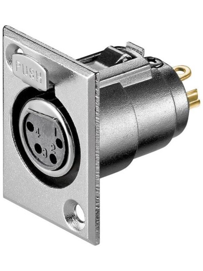 Pro Microphone chassis femal socket 4 Pin Pro Microphone chassis femal socket 4 Pin