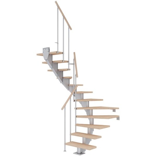 Dolle Hamburg U-trapp Pearl Grey-classic Ii-hvitoljeret Eik-75-13 - Loddret Høyde 259 301 Cm Dolle Hamburg U-trapp Pearl Grey-classic Ii-hvitoljeret Eik-75-13 - Loddret Høyde 259 301 Cm