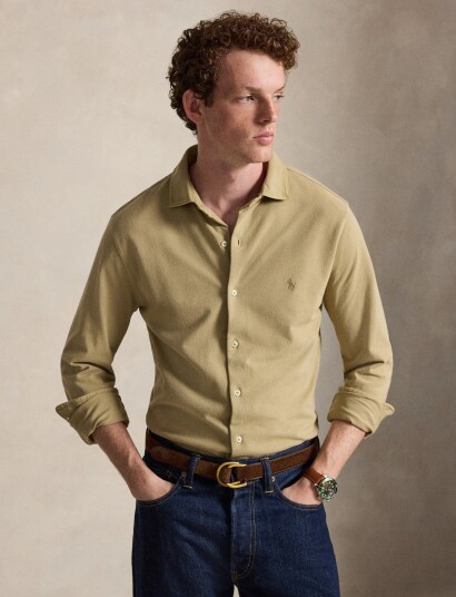 Polo Ralph Lauren 30/1 Fw Mesh Knt Shirt Beige L