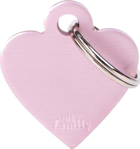 Myfamily Hjerte ID-merke i Aluminium for Hund - Rosa 25x28 mm Myfamily Hjerte ID-merke i Aluminium for Hund - Rosa 25x28 mm