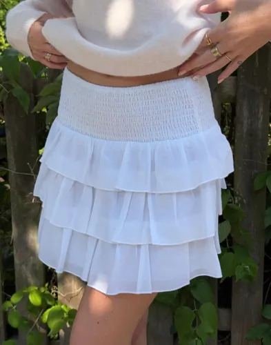 Nelly Hvit Frill Skirt