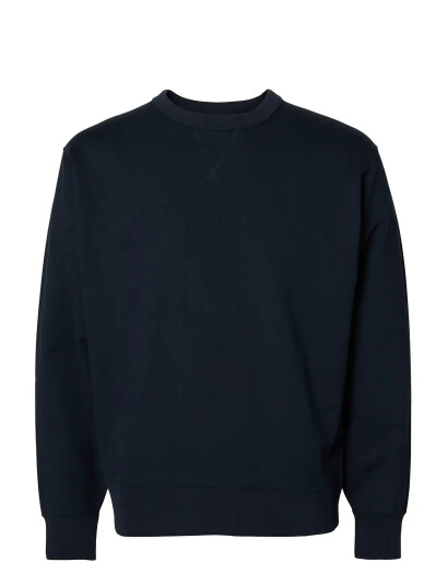 Selected Slhrelaxluke Ls Sweat Crew Neck Noos - Blue - L Selected Slhrelaxluke Ls Sweat Crew Neck Noos - Blue - L