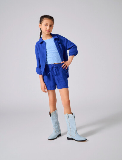Kids Only Kogthyra Life L/S Shirt Wvn Blue 158