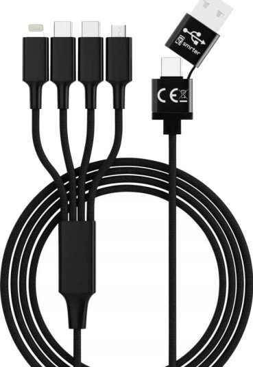 Usb-Kabel Smrter Usb-A + Usb-C Til Usb-C 1,2 M Svart Smrter_Elite_C_Bk