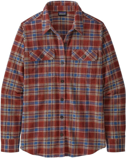 Patagonia Organic Cotton Fjord Flannel Shirt Dame Ice Fjord Fox rød L Patagonia Organic Cotton Fjord Flannel Shirt Dame Ice Fjord Fox rød L