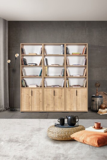 Bokhylle Hanah Home Evora Wide 180 x 187 x 30 cm Eik Sapphire Oak