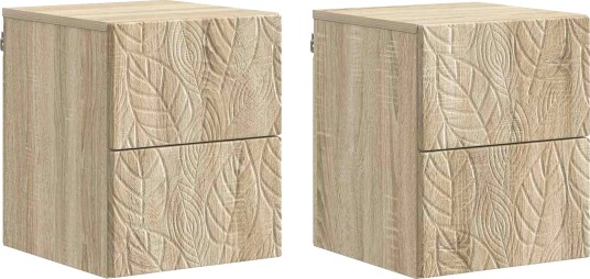  Vegghengt Nattbord 2 pcs Sonoma eik 34,5 x 33 x 40 cm