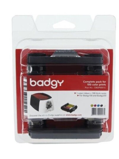 Evolis Badgy Full kit / CBGP0001C - Print ribbon cassete / PVC cards kit Cyan, Magenta, Gul, Svart, Transparent Evolis Badgy Full kit / CBGP0001C - Print ribbon cassete / PVC cards kit Cyan, Magenta, Gul, Svart, Transparent